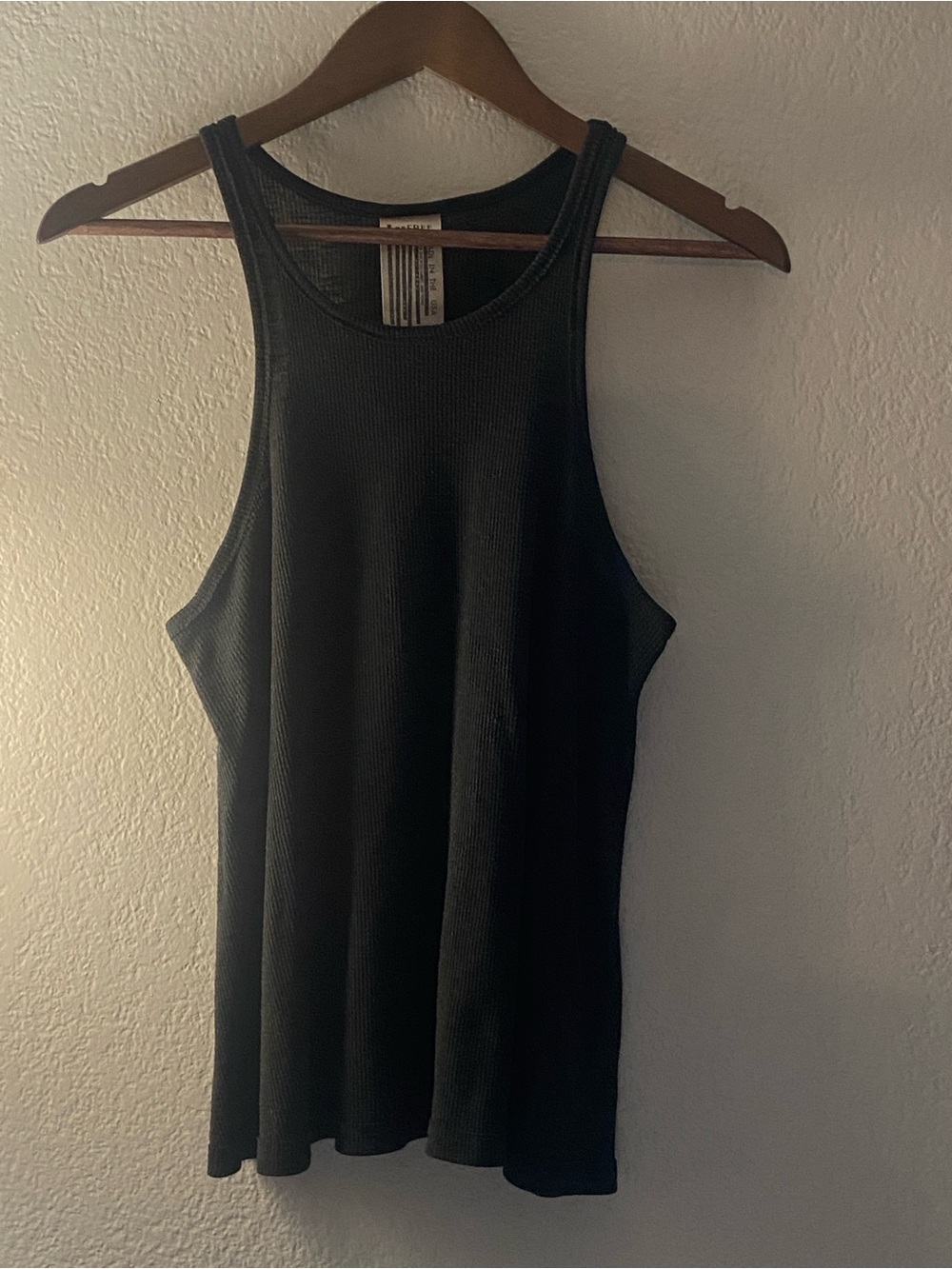 Free People Made in USA Ribbed Swing Tank Black Size S.P. A-Line